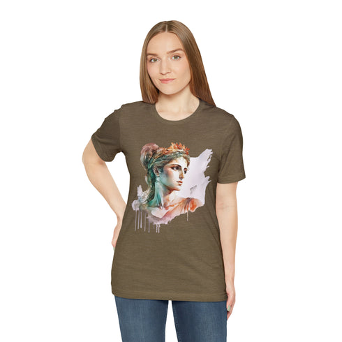 Greecian Goddess in Watercolor - Short Sleeve Tee
